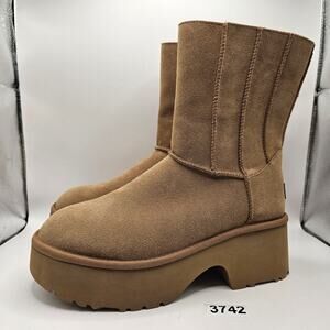 UGG WOMEN'S 11 CLASSIC TWIN SEAM HEIGHTS ZIP SUEDE PLATFORM BOOTS 1158313 NWOB